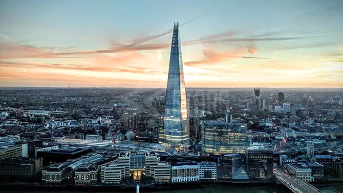 The iconic Shard, in London, by Renzo Piano